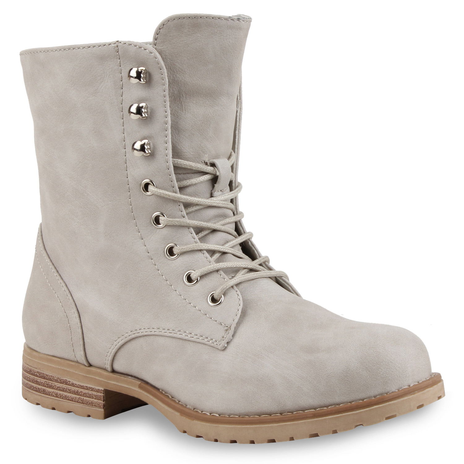 895908 Damen Schnürstiefeletten Profilsohle Stiefeletten Stiefel Mode